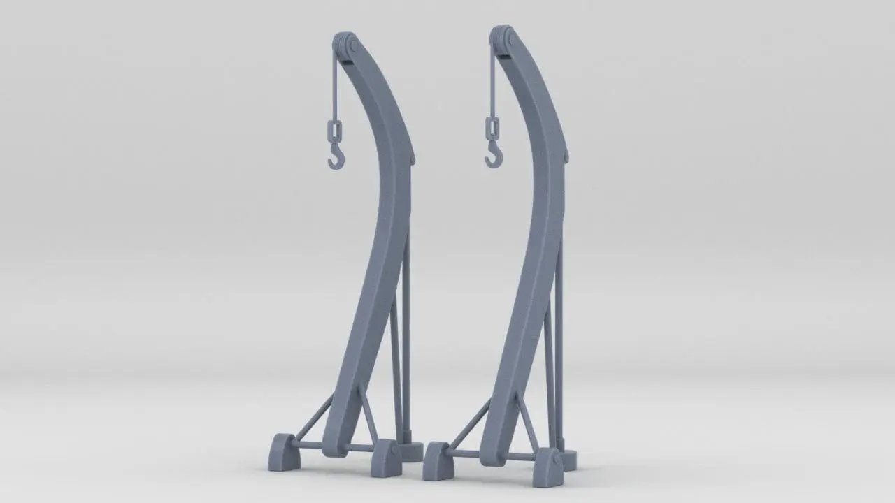 1/87 USN Davits for 26-foot Motor Whaleboat Set (2pcs) - distefan 3d print