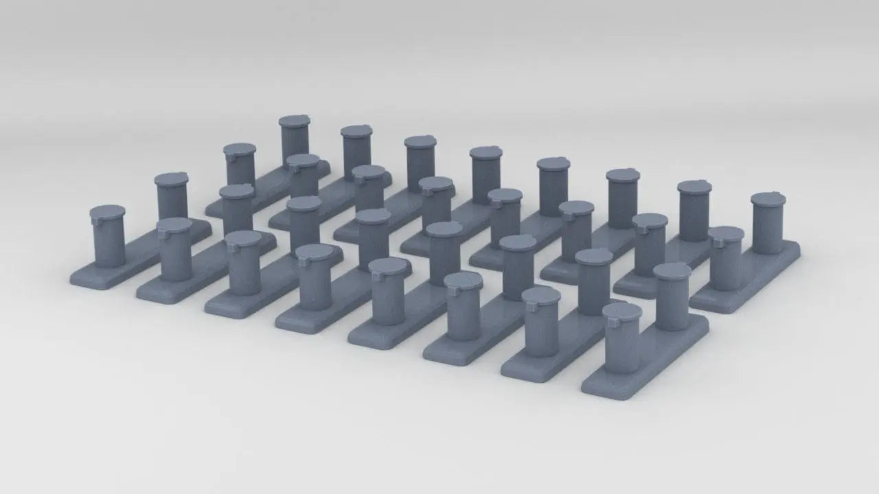 1/87 US Liberty-class Bollards (Bitts) Set (16pcs) - distefan 3d print