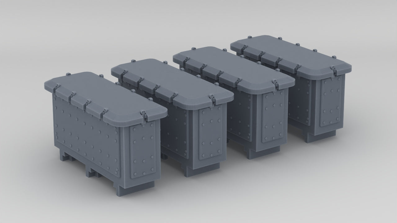 1/87 US Liberty-class Bridge Deck Lockers Set (4pcs) - distefan 3d print