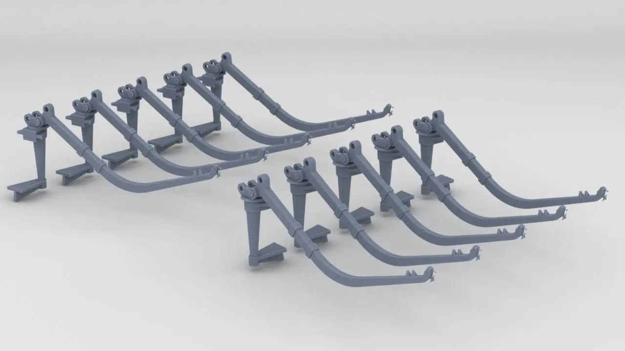 1/96 IJN Yamato Hull Side Boat Cranes Set (10pcs) - distefan 3d print