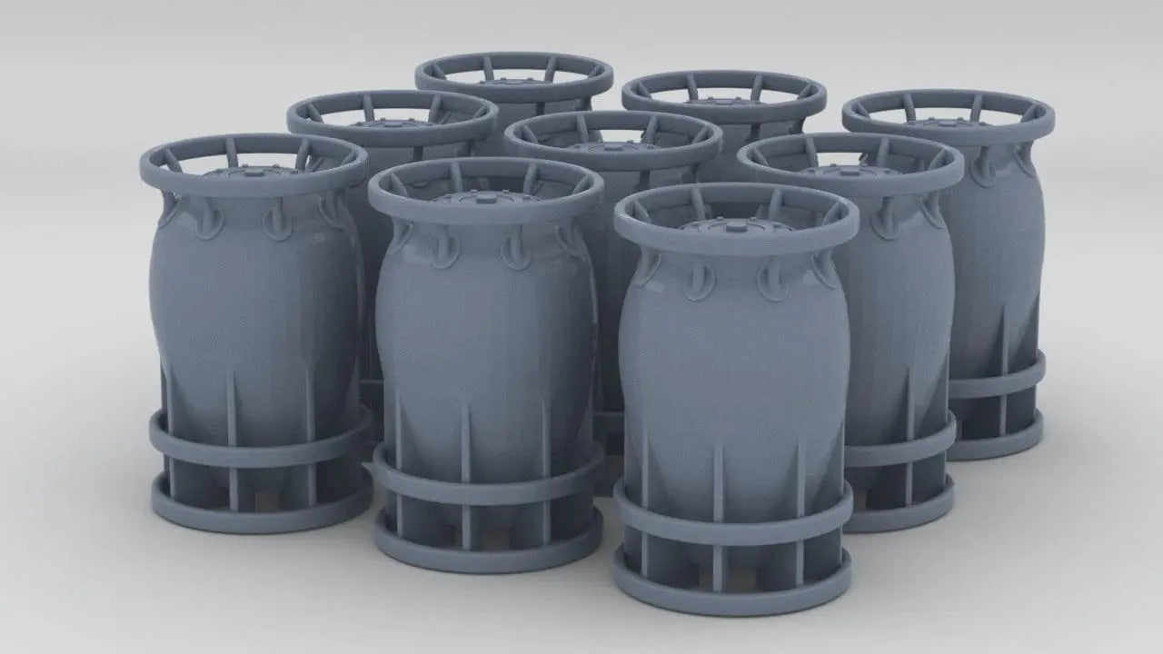1/96 USN 200lb Depth Charges Mk9 Set (9pcs) Resin3Dinteractive
