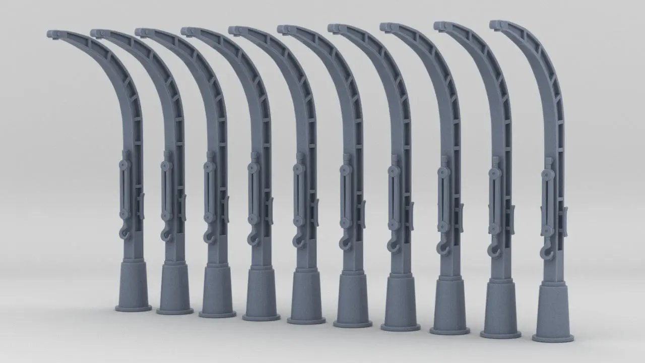 1/96 USN Whaleboat Davits Big Set (10pcs) - distefan 3d print