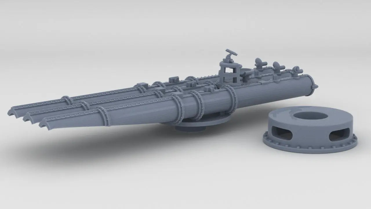 1/96 USS 21-inch Triple Torpedo Tubes Resin3Dinteractive