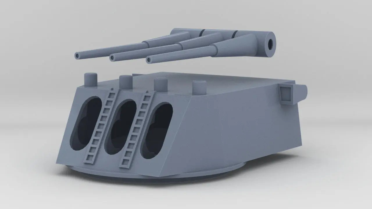1/96 USS Baltimore (CA-68) Triple 8 in /55 Cal Turret Set - distefan 3d print
