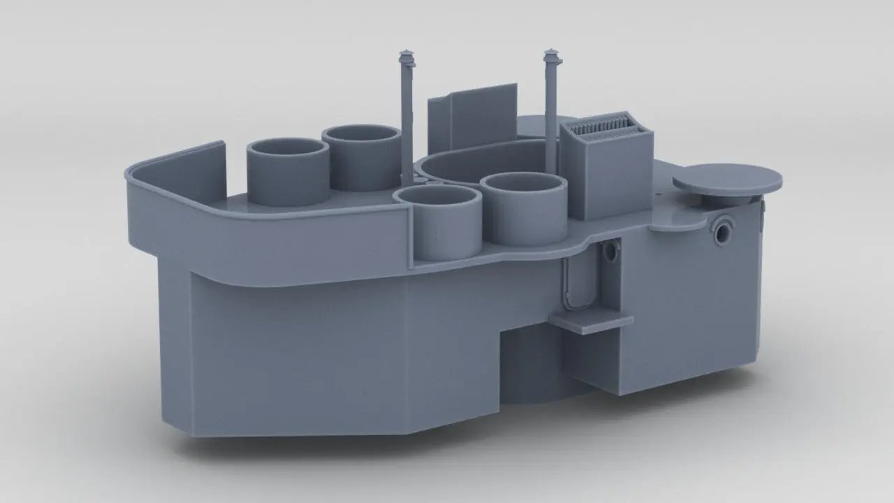 1/96 USS Indianapolis (CA-35) Amidships Deck 3 - distefan 3d print