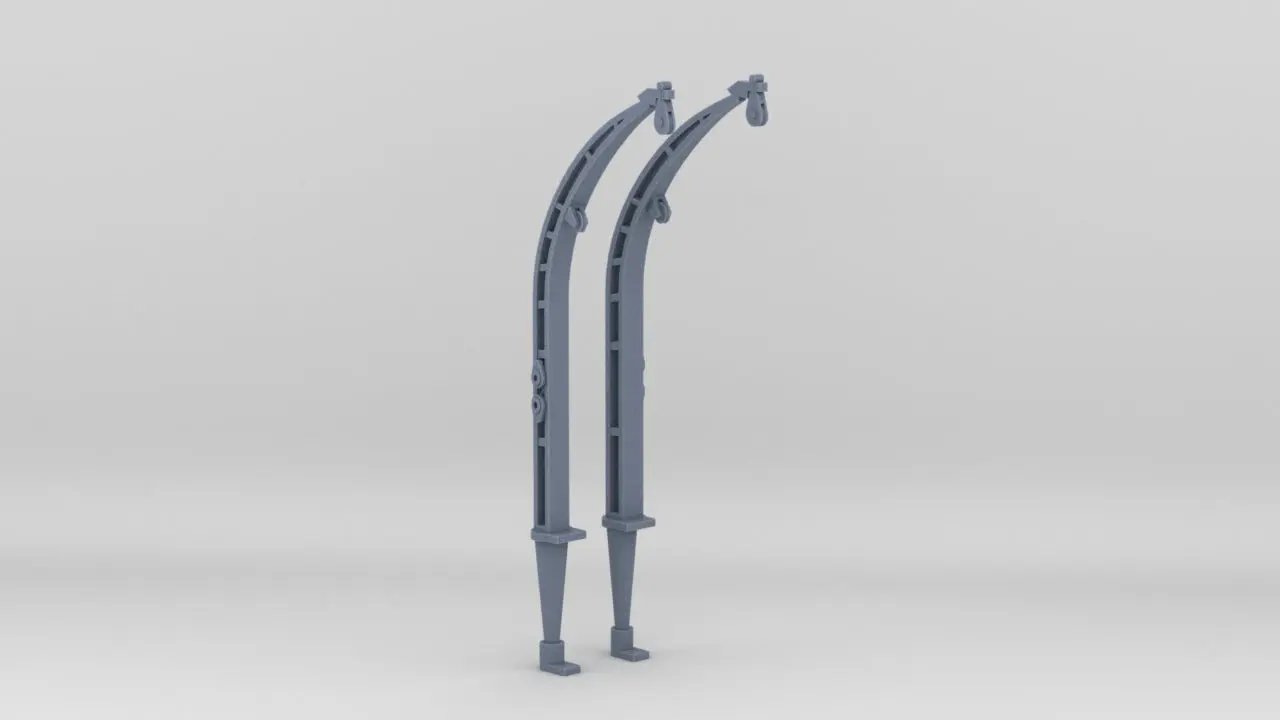 1/96 USS Indianapolis (CA-35) Whaleboat Davits Set (2pcs) - distefan 3d print