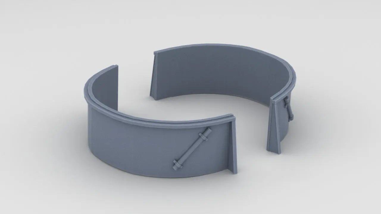 1/96 USS South Dakota (BB-57) Bow Main Deck 20mm Tubs Set - distefan 3d print