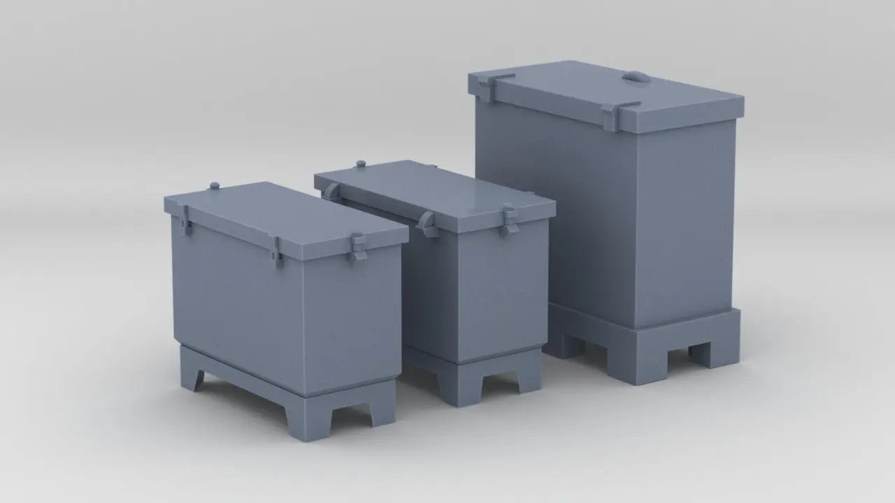 1/96 USS Sub Chaser 20mm Ammo Box Set (3pcs) - distefan 3d print
