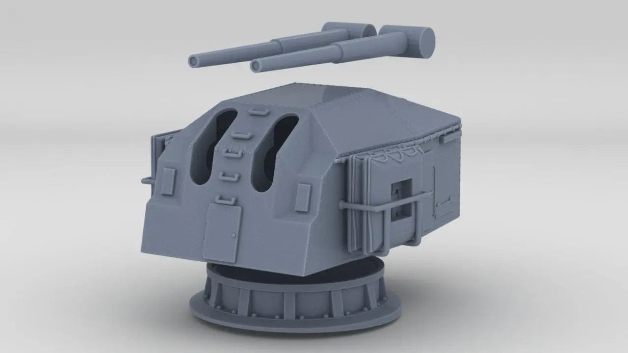 1/96 DKM 15cm TK C-36 1936A Mob Twin Turret Set - distefan 3d print