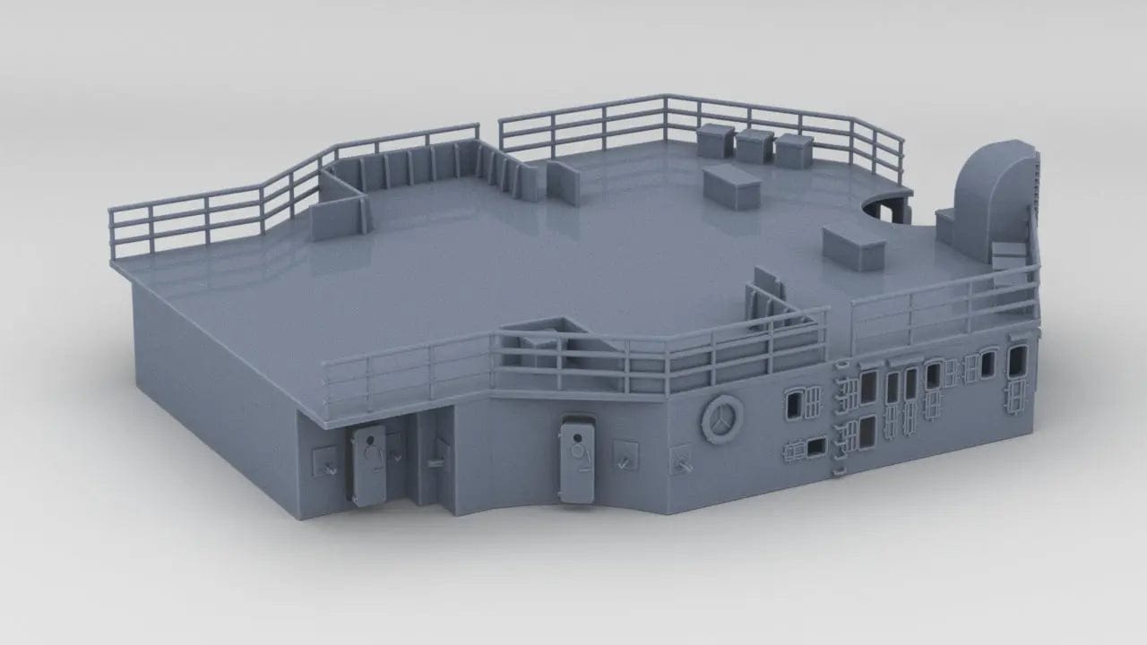 1/96 DKM Bismarck Aft Deck 2 - distefan 3d print