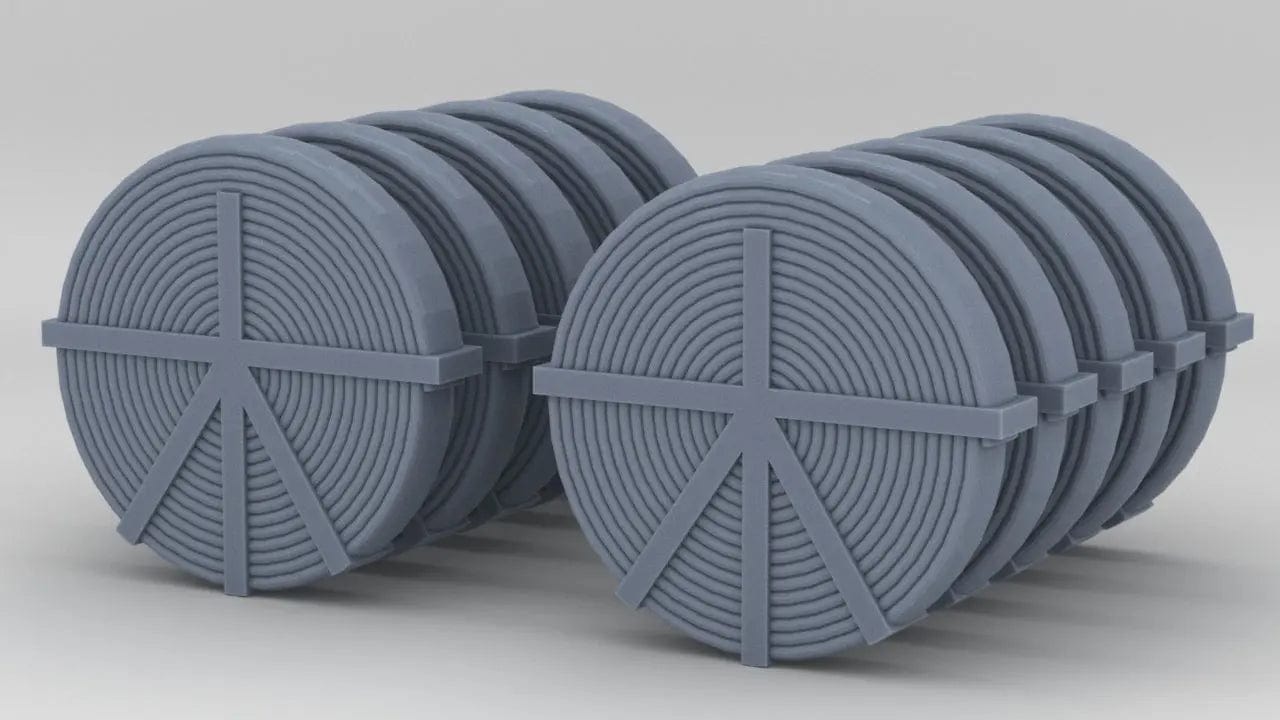 1/96 DKM Fire Hose 1 w/ Bracket Set (10pcs) - distefan 3d print