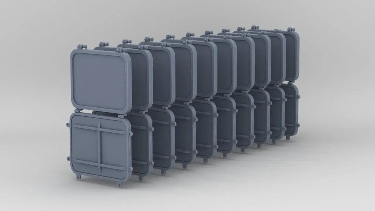 1/96 DKM Port Rectangle v6 Set (10pcs) - distefan 3d print