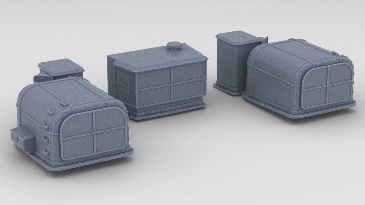 1/96 IJN Yamato Ventilators at Barbette Set (5pcs) - distefan 3d print