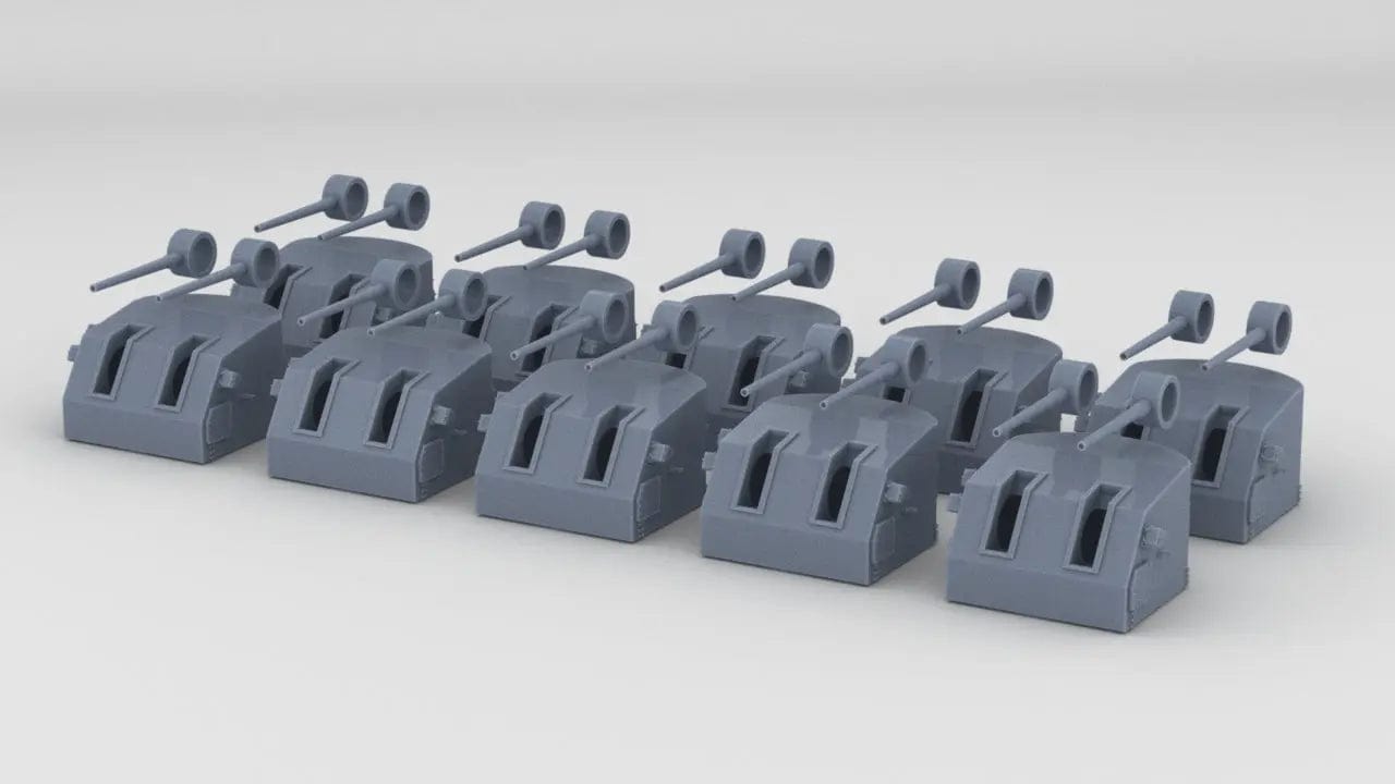 1/96 USN 5-inch (127 mm)/38 Cal. Gun Mount Set (10pcs) - distefan 3d print