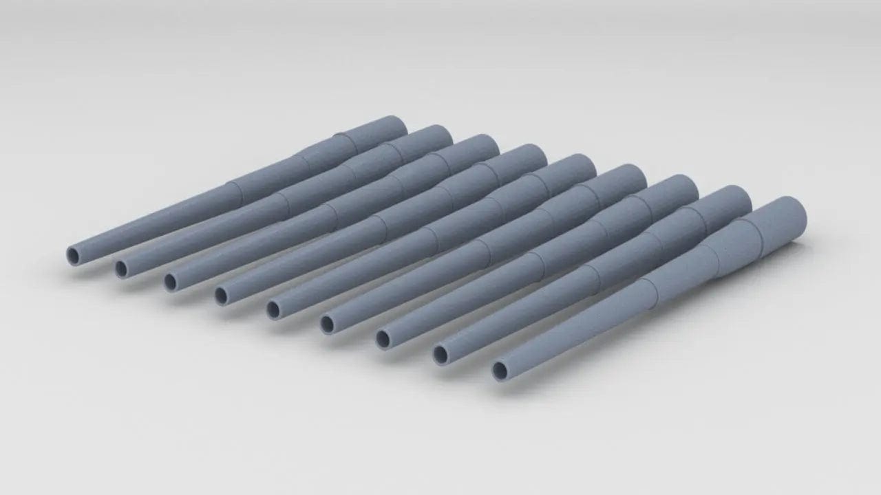 1/96 USS 16 in (406 mm)/50 Cal Mk7 Turret Barrels Set (9pcs) - distefan 3d print