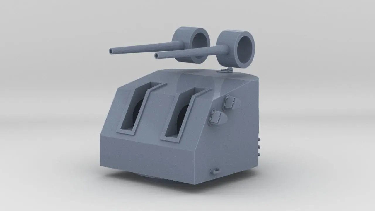 1/96 USS Baltimore (CA-68) Dual 5 in/38 Cal AA Gun Set - distefan 3d print
