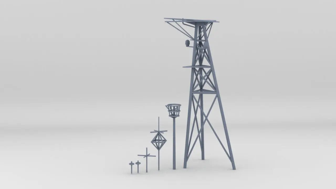 1/96 USS Indianapolis (CA-35) Aft Mast Kit - distefan 3d print