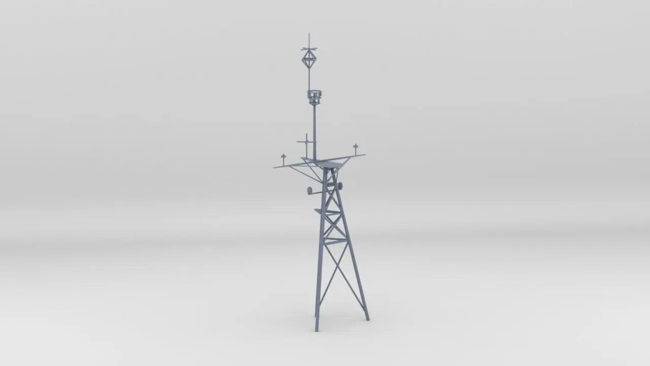 1/96 USS Indianapolis (CA-35) Aft Mast Kit - distefan 3d print