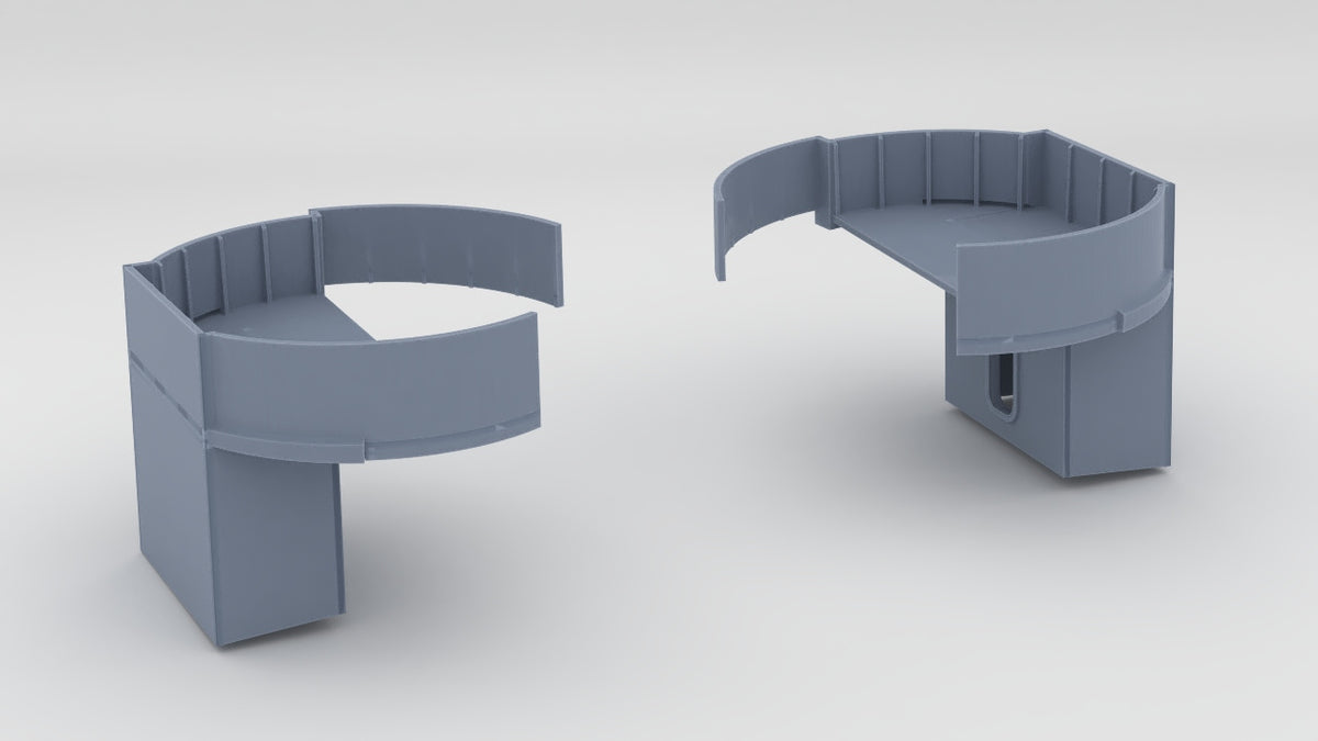 1/96 USS Kidd (DD-661) Amidships Deck 1 Tub 40mm Set (2pcs) - distefan 3d print