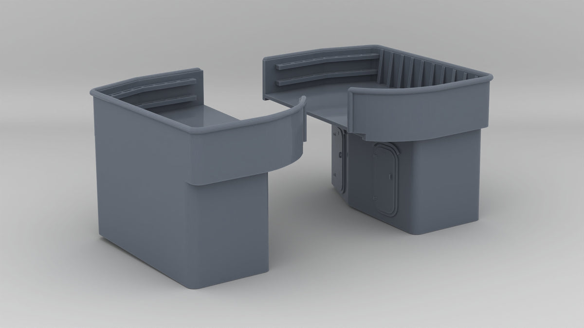 1/96 USS Kidd (DD-661) Amidships Deck 1 Twin 40mm Tubs (Summer 1944) - distefan 3d print