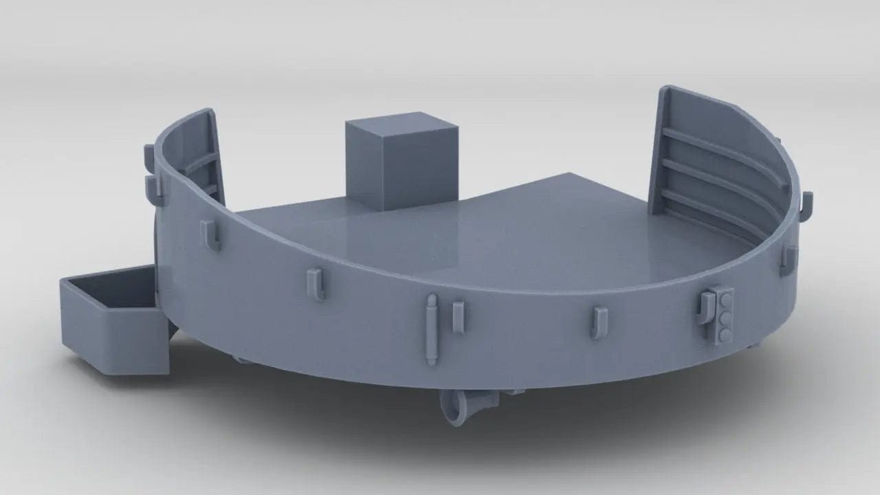 1/96 USS Missouri BB-63 Amidships Deck 4 40mm Gun Tub Port - distefan 3d print