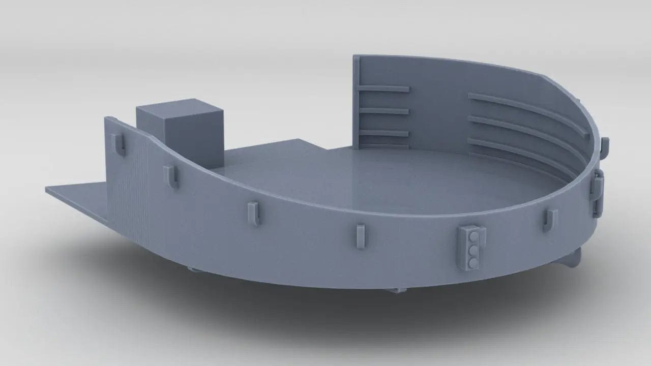 1/96 USS Missouri BB-63 Amidships Deck 4 40mm Gun Tub Starboard - distefan 3d print