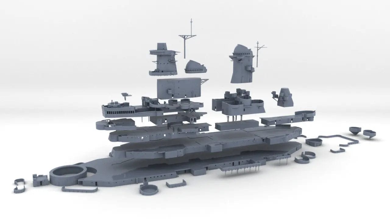 1/96 USS Missouri BB63 Superstructure Kit - distefan 3d print