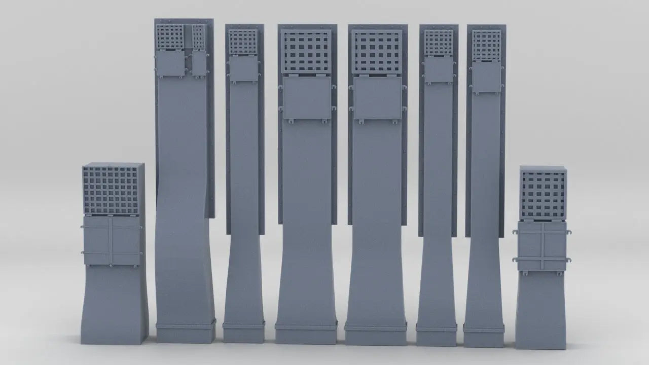 1/100 DKM Bismarck Aft Turret Vents Set Resin3Dinteractive