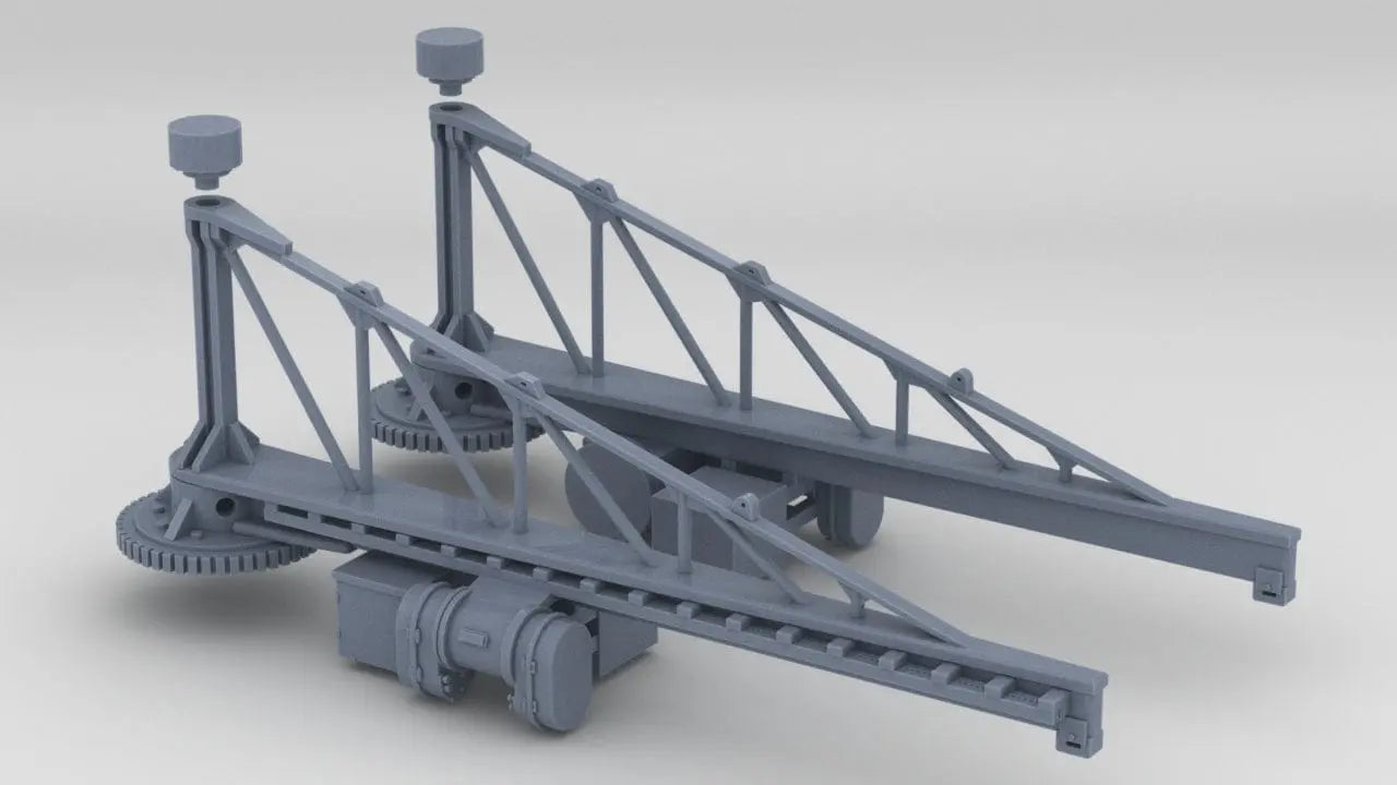 1/100 DKM Bismarck Funnel Side Crane Set - distefan 3d print