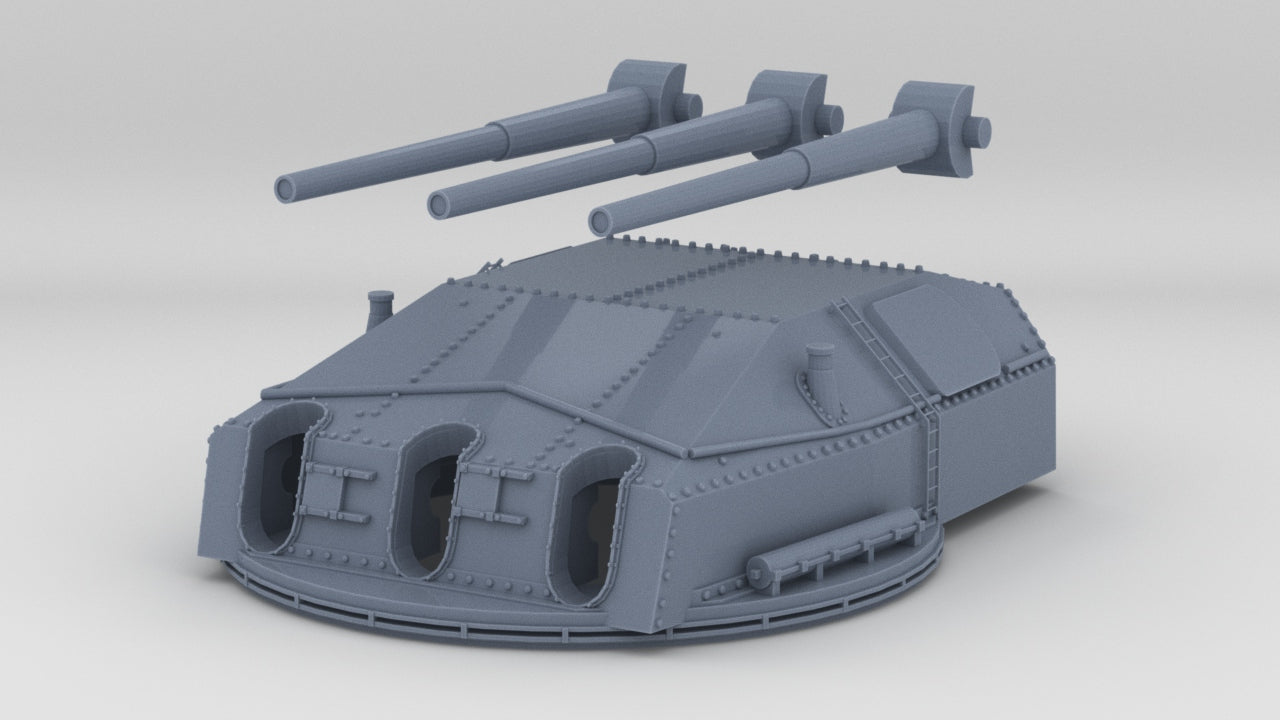 1/100 DKM Scharnhorst 28cm SK C/34 Turret B Set - distefan 3d print