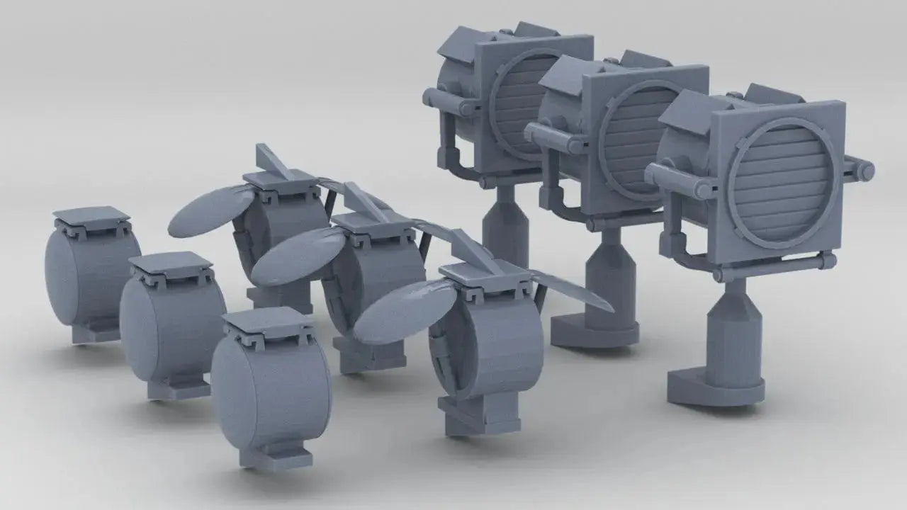 1/100 DKM Signal Lamp & Loudspeaker Set (9pcs) - distefan 3d print