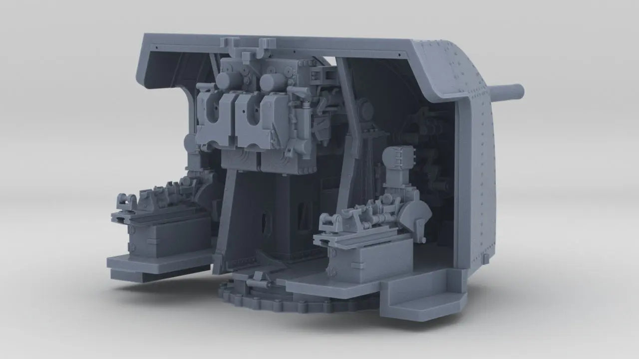 1/100 HMS Exeter QF 4-inch Naval Gun Resin3Dinteractive