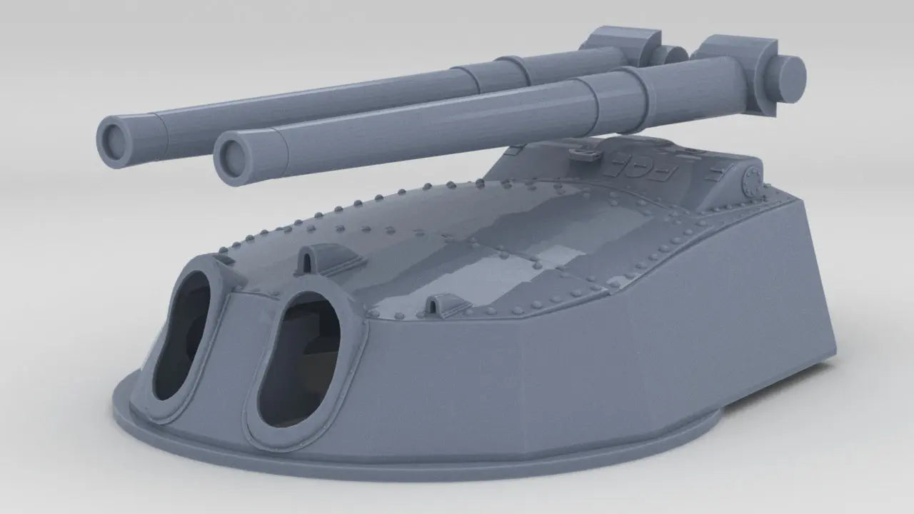 1/100 HMS Twin 15-inch (381 mm) Turret 1 Resin3Dinteractive