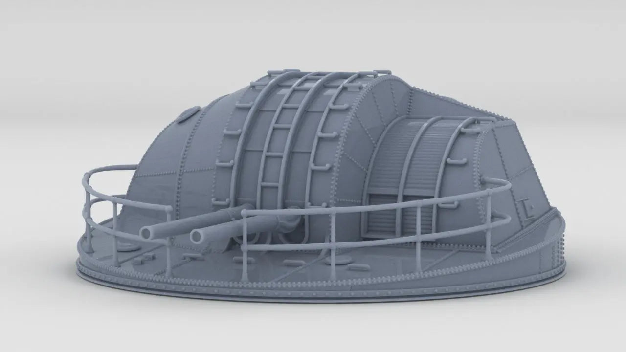 1/100 IJN 12.7 cm/40 (5") Twin Mounts Enclosed Resin3Dinteractive
