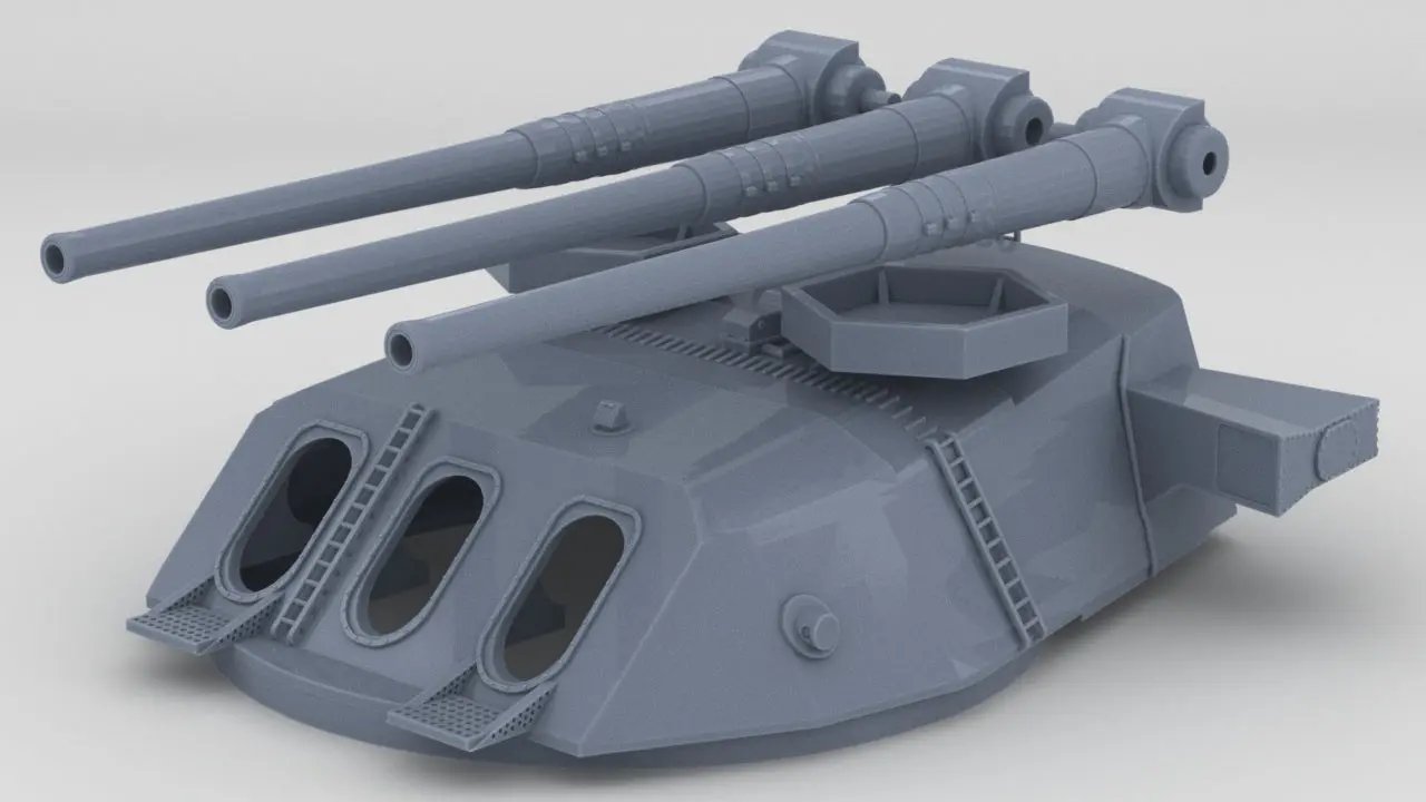 1/100 IJN 46cm/45 (18.1 in) Type 94 Turret B - distefan 3d print