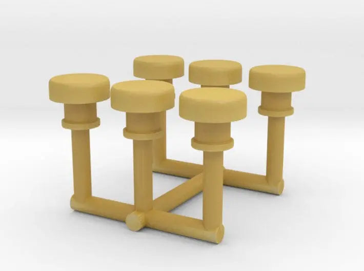1/100 IJN mushroom type ventilator v2 set 6pcs - distefan 3d print