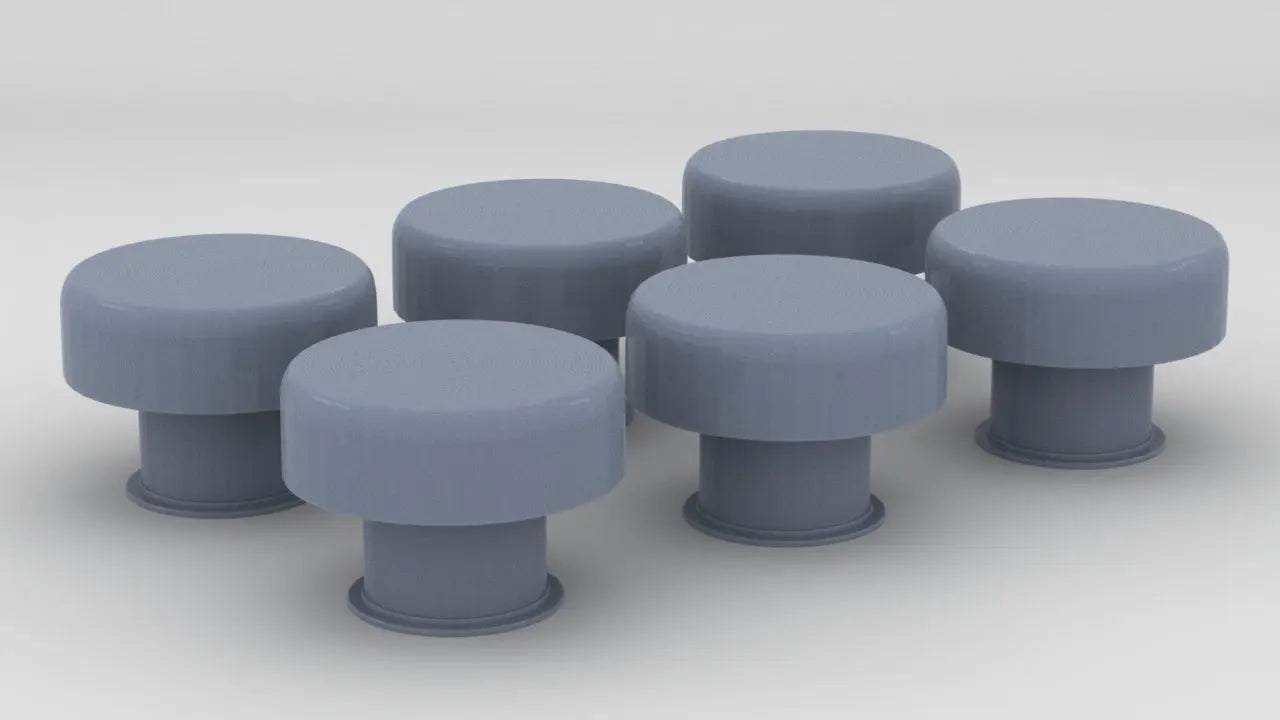 1/100 IJN Mushroom Type Ventilator v2 Set (6pcs) - distefan 3d print