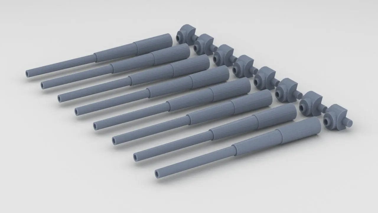 1/100 DKM 38cm (15") SKC/34 Main Gun Barrels Set (8pcs) - distefan 3d print