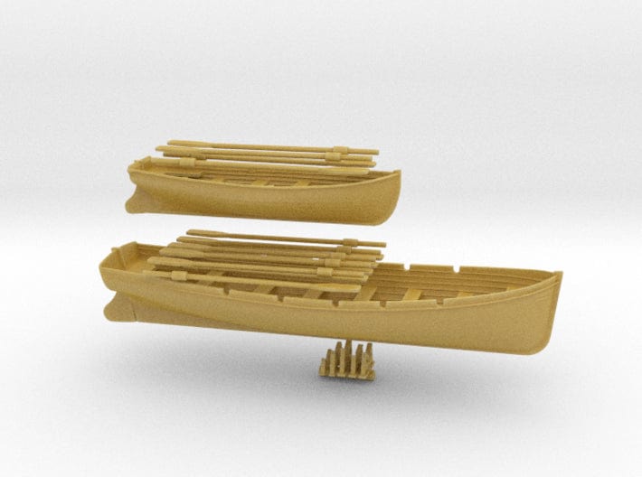 1/100 DKM 8m & 6m long boats set - distefan 3d print