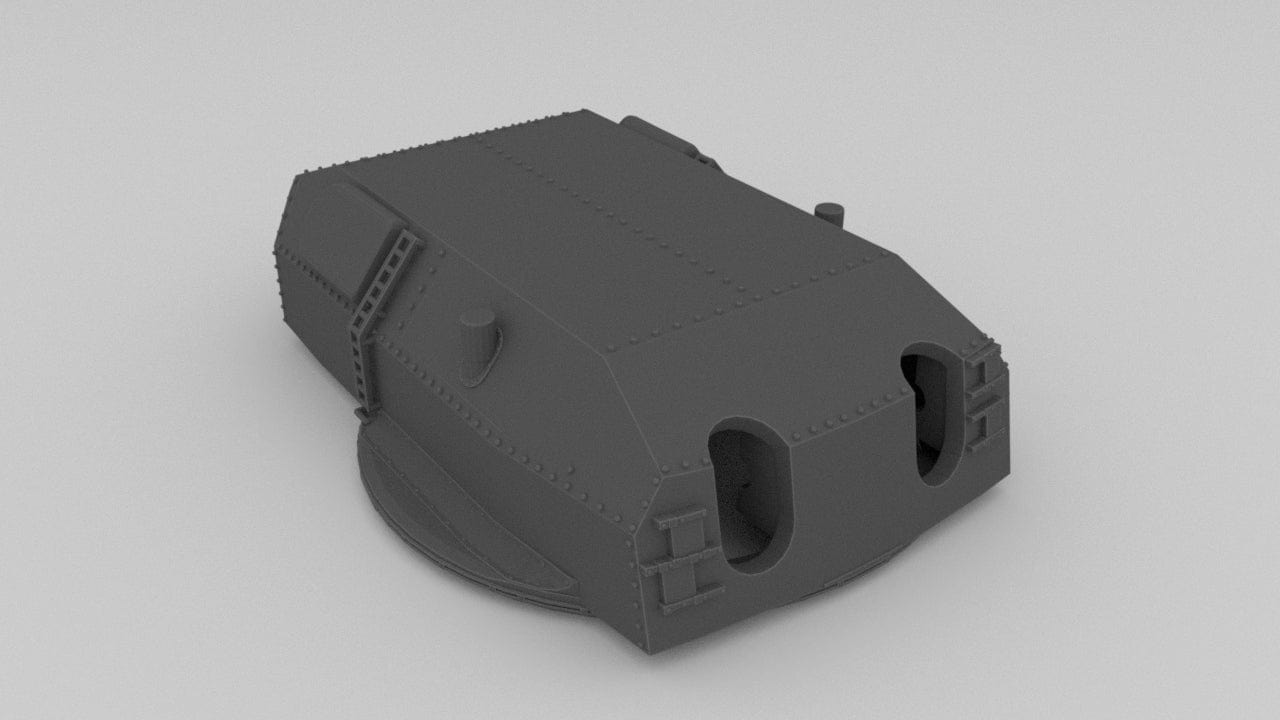 1/100 DKM Bismarck 380mm SK C/34 Turret A & D - distefan 3d print