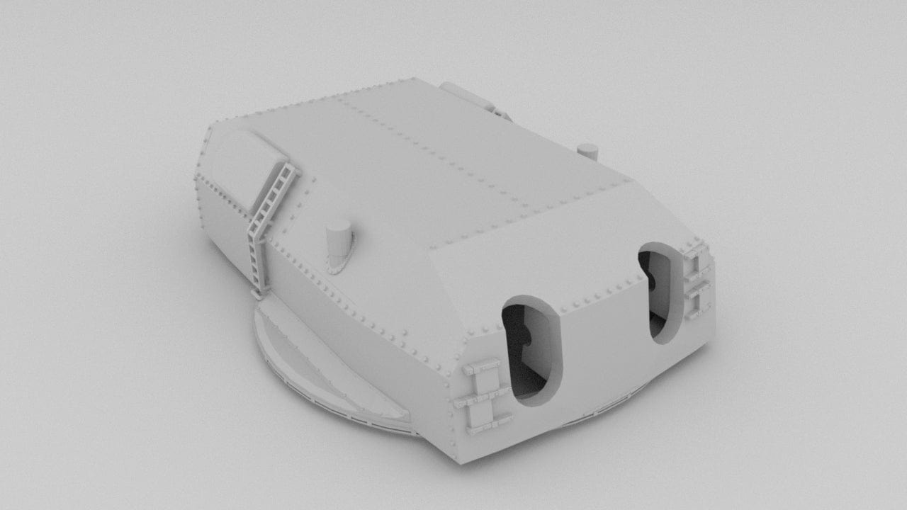 1/100 DKM Bismarck 380mm SK C/34 Turret A & D - distefan 3d print