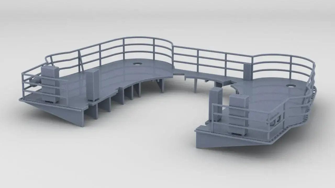 1/100 DKM Bismarck Searchlights Platform - distefan 3d print