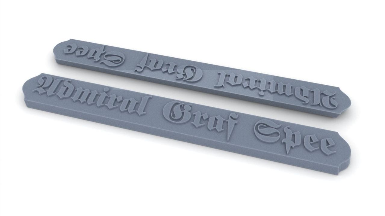 1/100 DKM Graf Spee Stern Motif Resin3Dinteractive