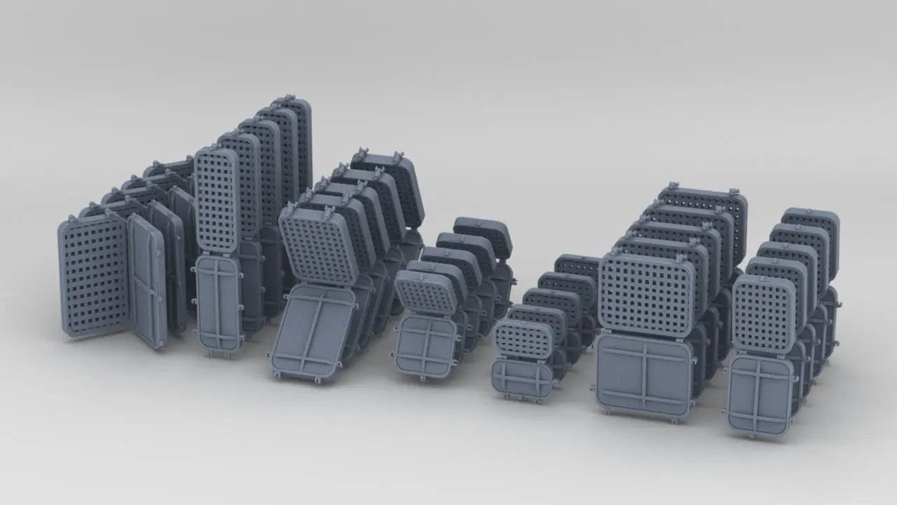 1/100 DKM Port Rectangle Vent Grate Set (35pcs) - distefan 3d print