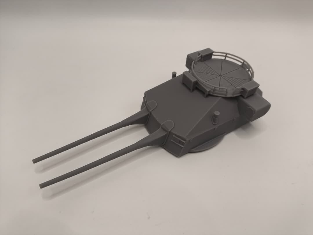 1/100 DKM Prinz Eugen 20.3cm (8in) SK L/60 Gun Turret w/ RF - distefan 3d print