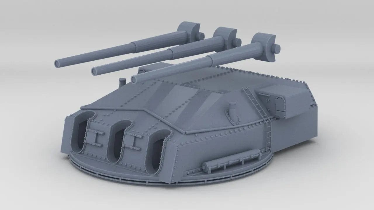 1/100 DKM Scharnhorst 28cm SK C/34 Turret A Set - distefan 3d print