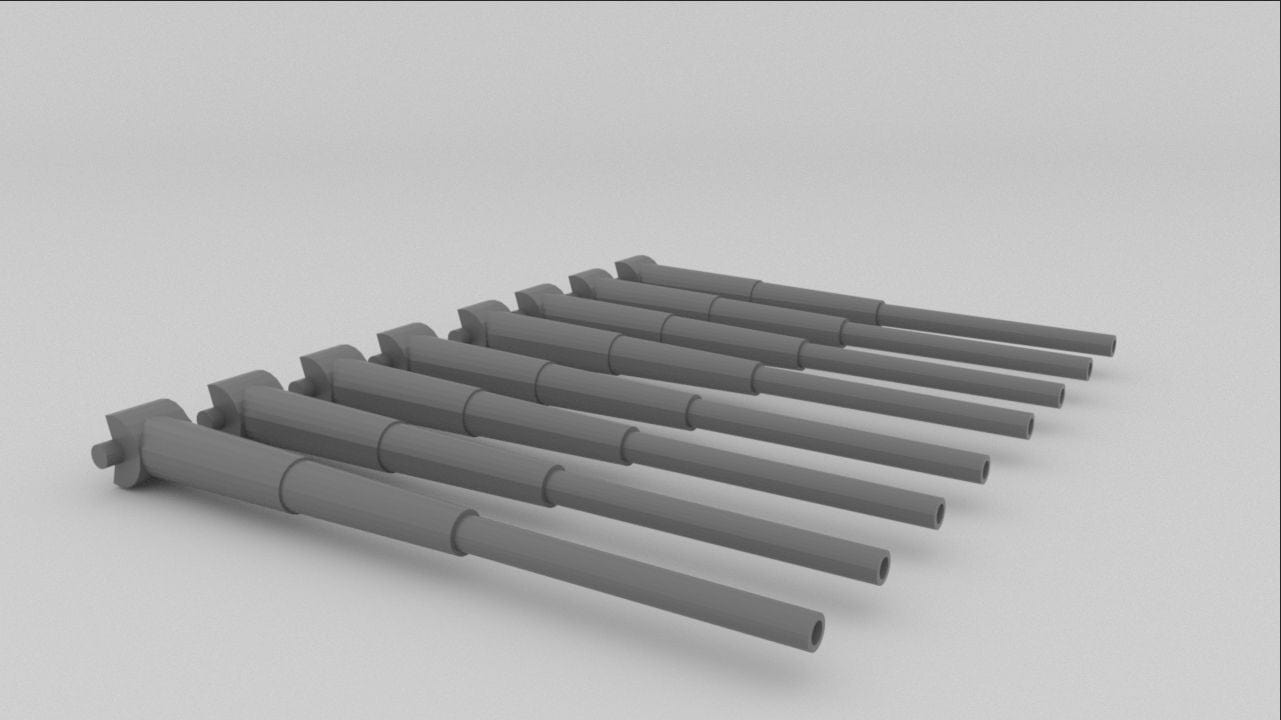 1/100 DKM Turret Barrels for 38cm C/34 Set - distefan 3d print