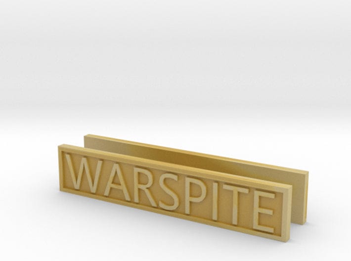 1/100 HMS Warspite Nameplate (3D Printed) - Model Ship Parts