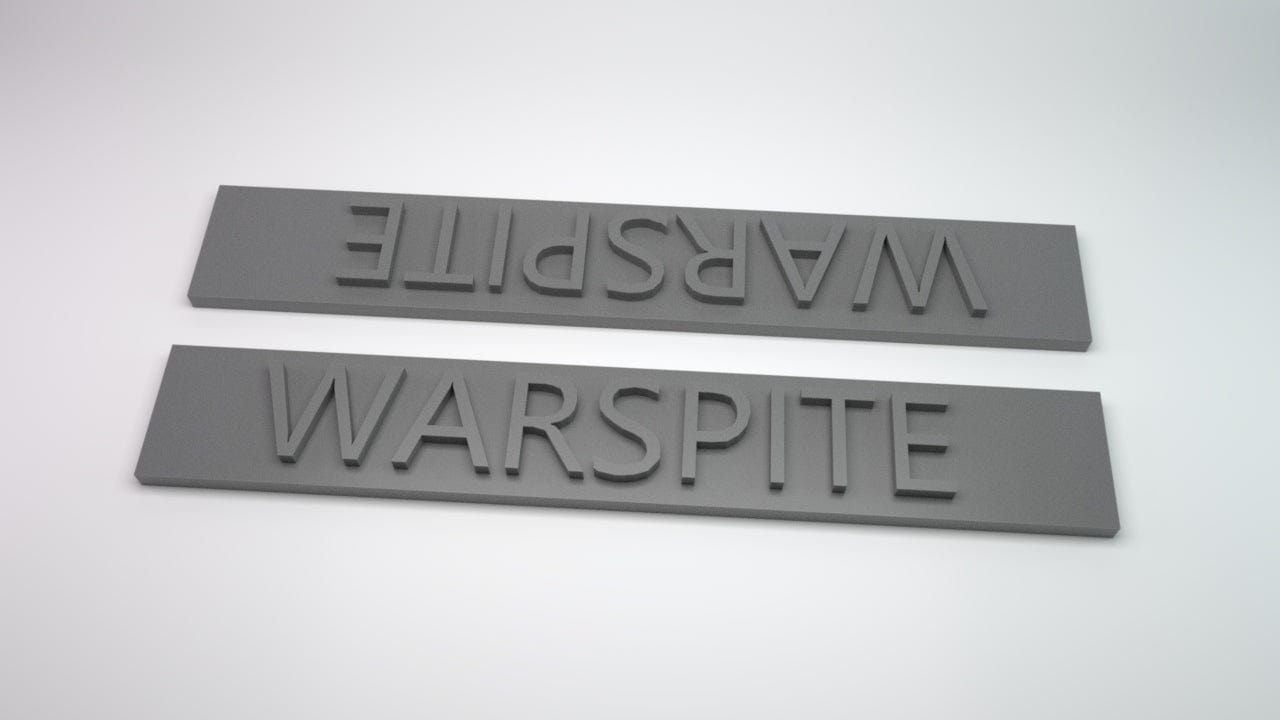 1/100 HMS Warspite - Nameplate Set - Model Ship Parts