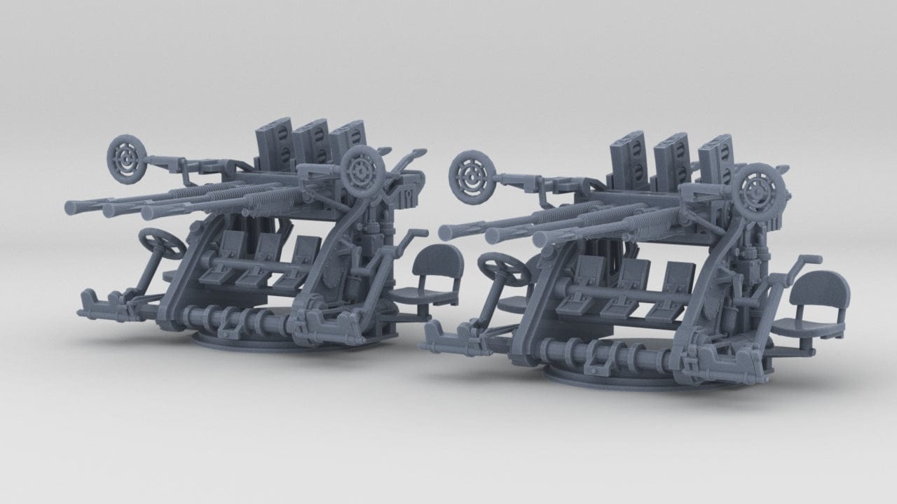 1/100 IJN Type 95 25mm Triple MG w/o Shield Set (2pcs) - distefan 3d print